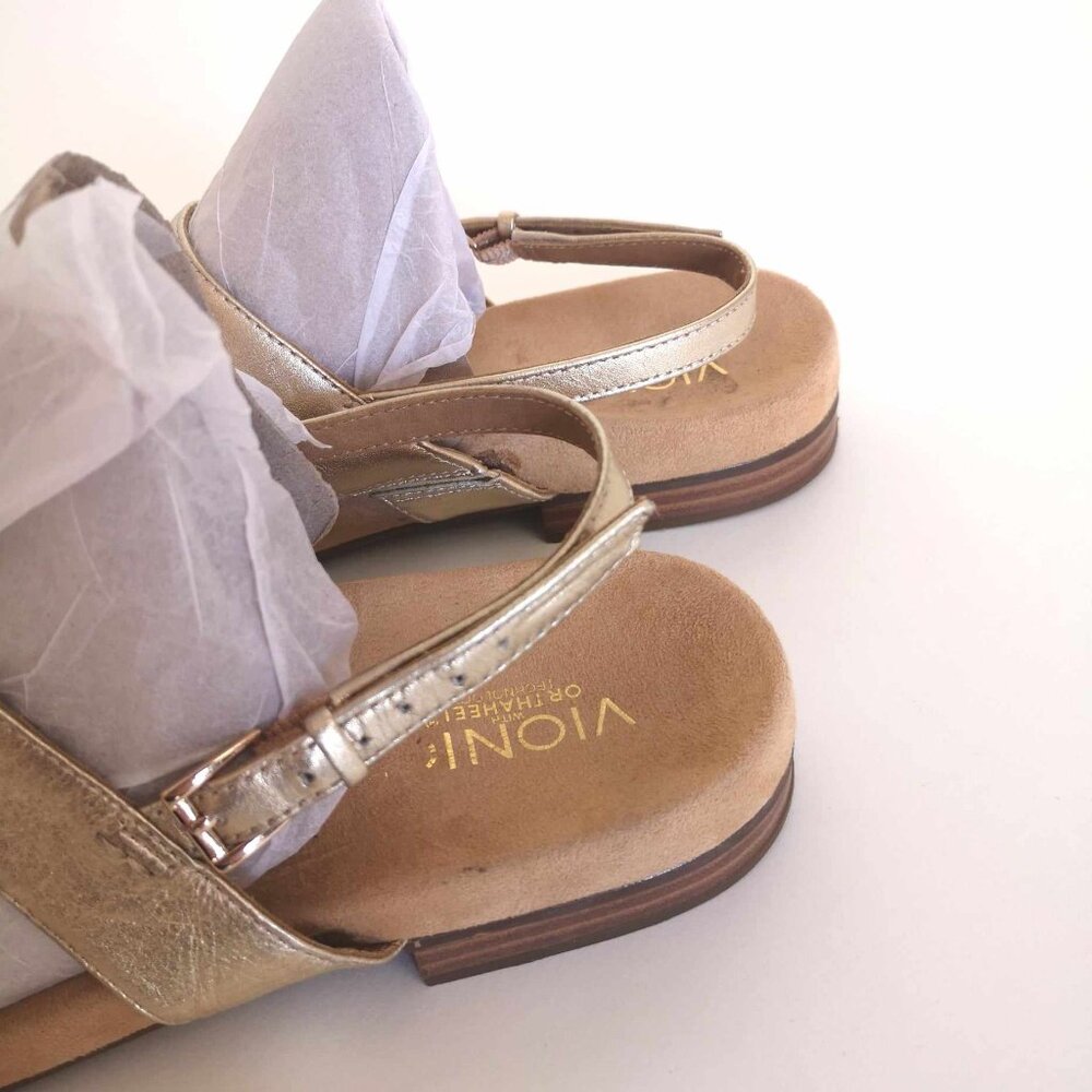 Vionic Havana Champagne Gold Leather Slingback Sandals Shoes Women's US Size 11 - Picture 6 of 13